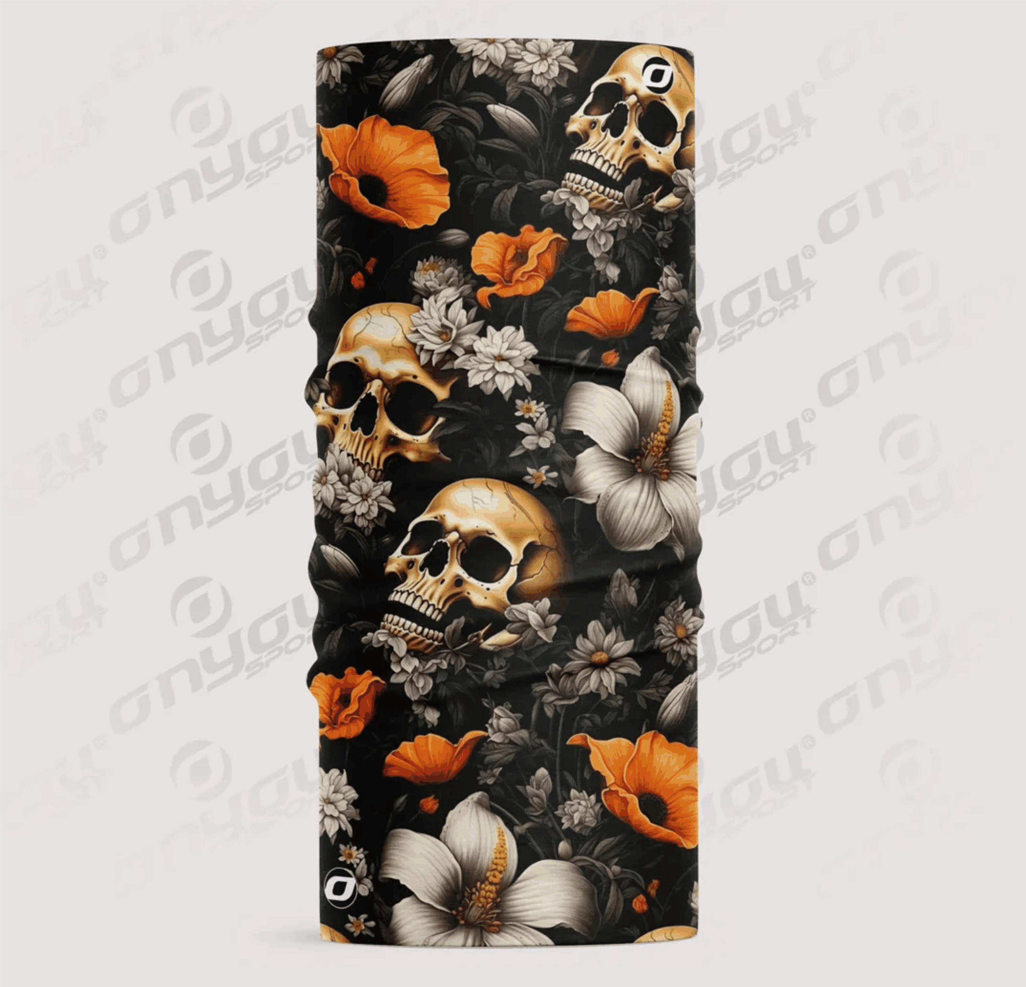 Özel Tasarım Kafatası ve Çiçekli Bandana